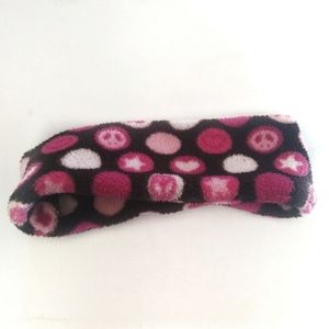 Justice Brown W/ Pink & White Polka Dots Winter Headband Hat